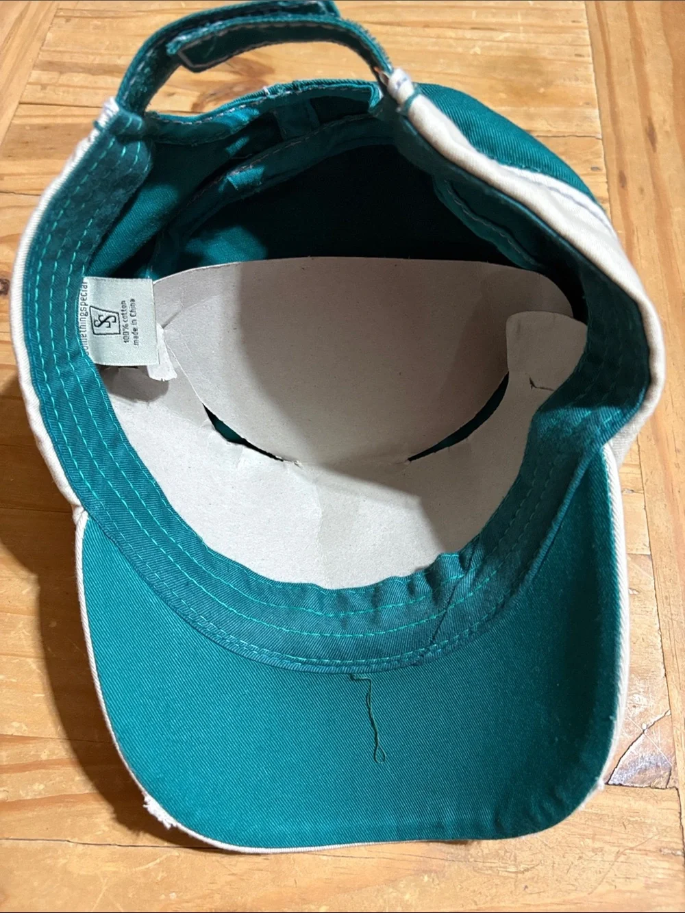 Teal and White Owl Embellished Cap